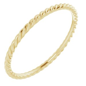 10K Or 14K Or 18K Yellow Or White Gold 1.51 mm Skinny Rope Band Size 10