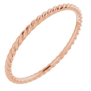 18K Yellow Or White Or Rose Gold Skinny Rope Band