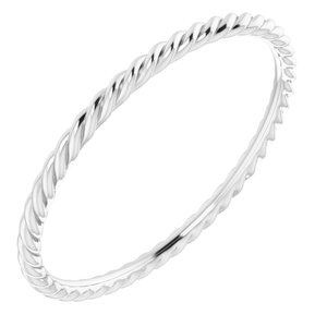 14K Yellow Or White Or Rose Gold Or Sterling Silver Or Platinum Skinny Rope Band