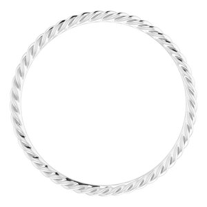 14K X1 White Gold Skinny Rope Band