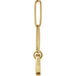 14K Yellow Gold 13.73 X 7.65 Mm 16 In Polished Charm Necklace
