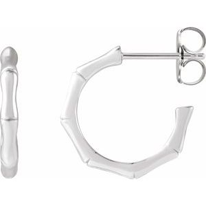 Sterling Silver Bamboo Hoop Earrings