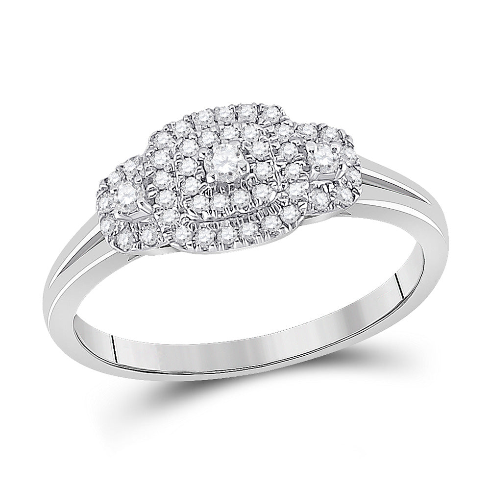 10K White Gold Round Diamond Halo Bridal Wedding Engagement Ring 1/4 Cttw, Womens Size: 5-10