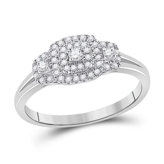 10K White Gold Round Diamond Halo Bridal Wedding Engagement Ring 1/4 Cttw, Womens Size: 5-10