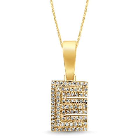 10K Two Tone Gold Diamond Micropave Initial Charm