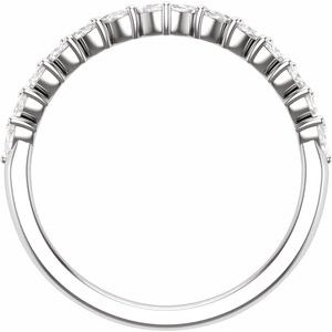 14K White Gold Natural Diamond Marquise 3.3 X 1.6 Mm Polished 3/8 Ctw Natural Diamond Contour Band Size 7