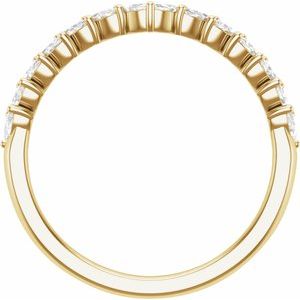 14K Yellow Gold Natural Diamond Marquise 3.3 X 1.6 Mm Polished 3/8 Ctw Natural Diamond Contour Band Size 7