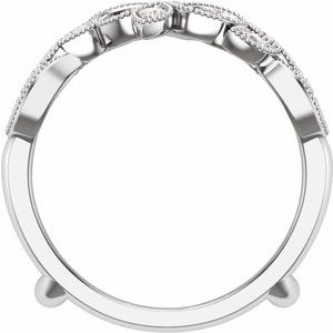 14K White Gold Natural Diamond Round 1.7 Mm Polished 1/3 Ctw Natural Diamond Ring Guard Size 7