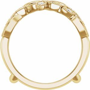 14K Yellow Gold Natural Diamond Round 1.7 Mm Polished 1/3 Ctw Natural Diamond Ring Guard Size 7