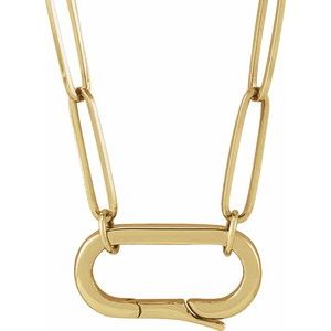 14K Yellow Gold 13.73 X 7.65 Mm 16 In Polished Charm Necklace