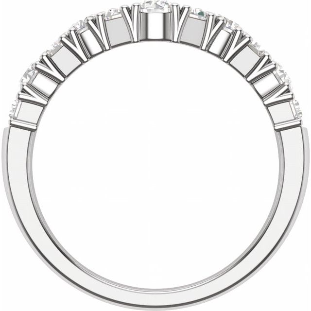 14K White Gold Round 3.3 Mm Vs, F+ Polished 1 Ctw Lab-Grown Diamond Contour Band, Size 7