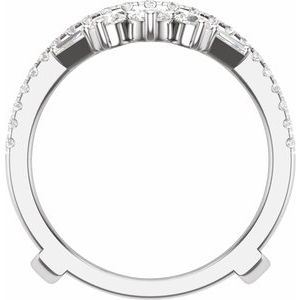 14K White Gold Lab-Grown Diamond Round 3.2 Mm Lab-Grown Diamond Polished 1 1/5 Ctw Lab-Grown Diamond Ring Guard Size 7