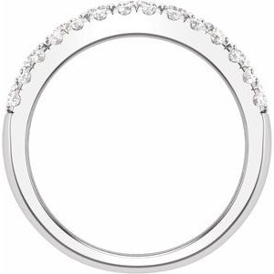 14K White Gold Round 2.9 Mm Polished 1 1/2 Ctw Lab-Grown Diamond Anniversary Band Size 7
