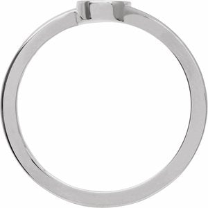 14K White Gold Oval 5.5 X 7.5 Mm Brush Polished Bypass Engravable Signet Ring Size 7