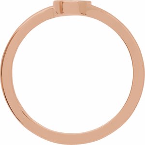 14K Rose Gold Oval 5.5 X 7.5 Mm Brush Polished Bypass Engravable Signet Ring Size 7