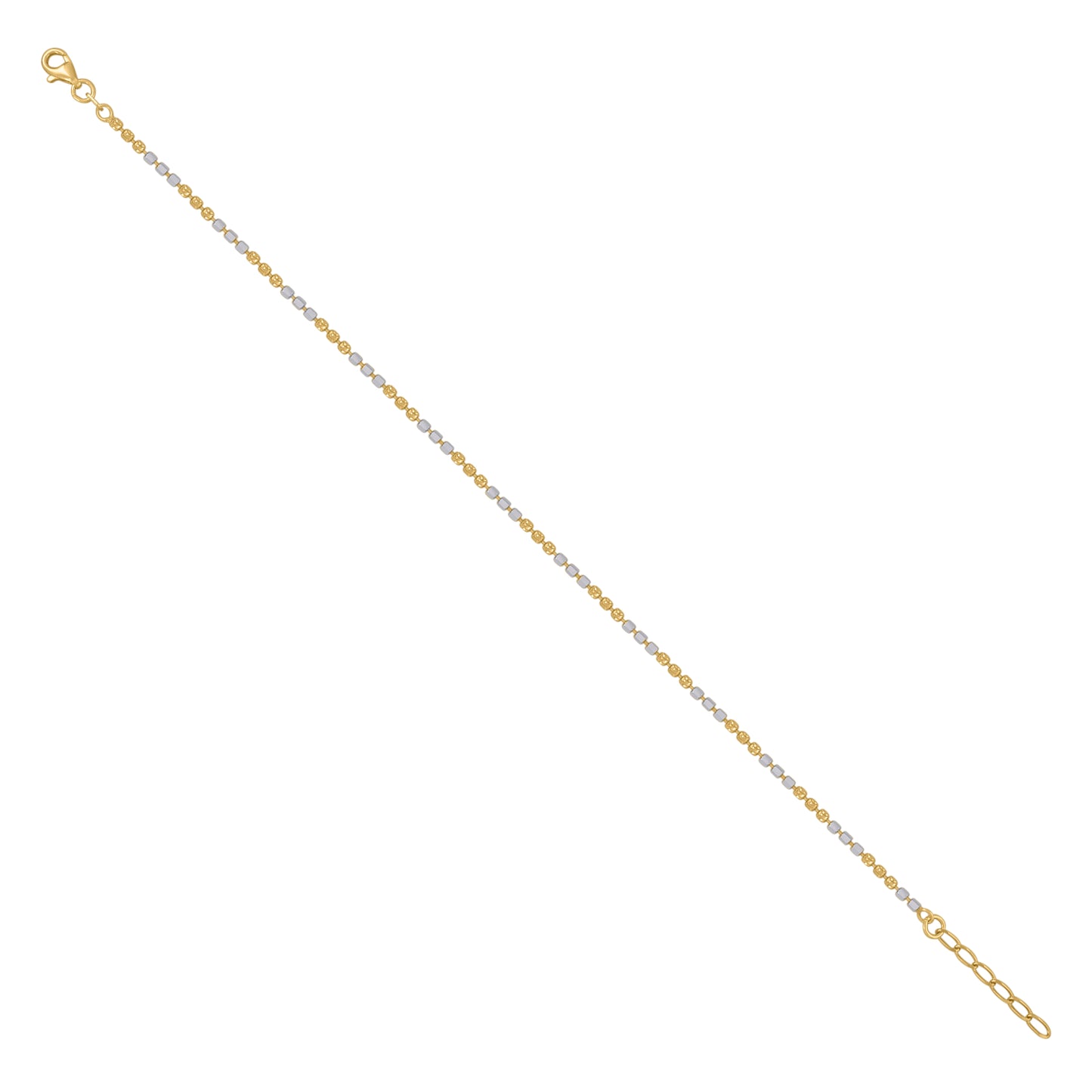 Sterling Silver Womens Fancy Moon-Cut Chain Anklet 2 mm Size 10 Inches