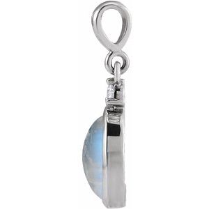 14K Yellow Or White Gold 8x6 mm .03 CT Natural Diamond Pendant