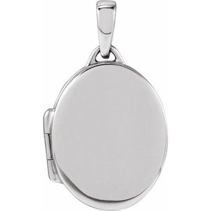 14K White Gold 24 X 13.75 Mm Polished Oval Locket