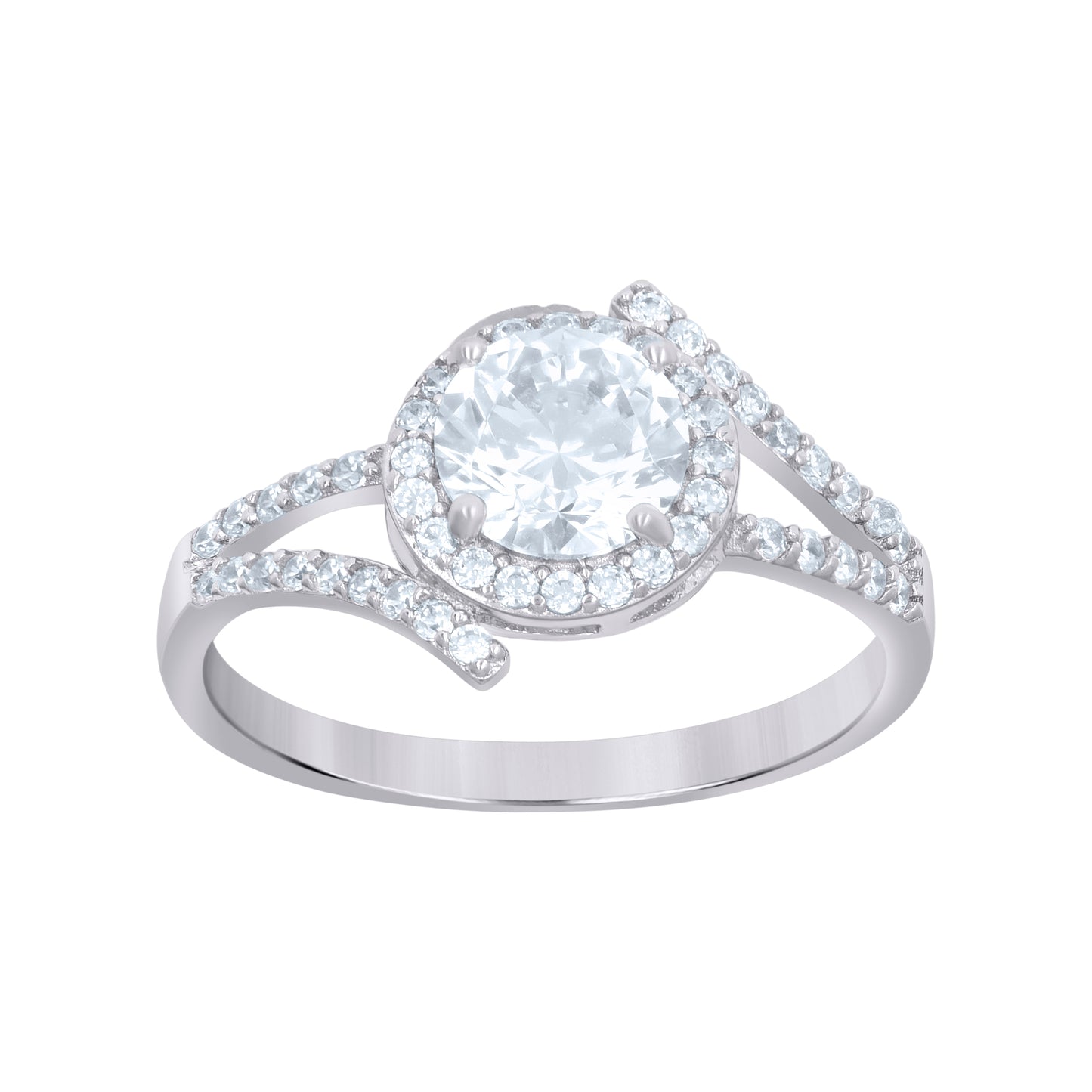 Sterling Silver Women Cubic-Zirconia Fashion Bridal Anniversary Wedding Engagement Band Ring