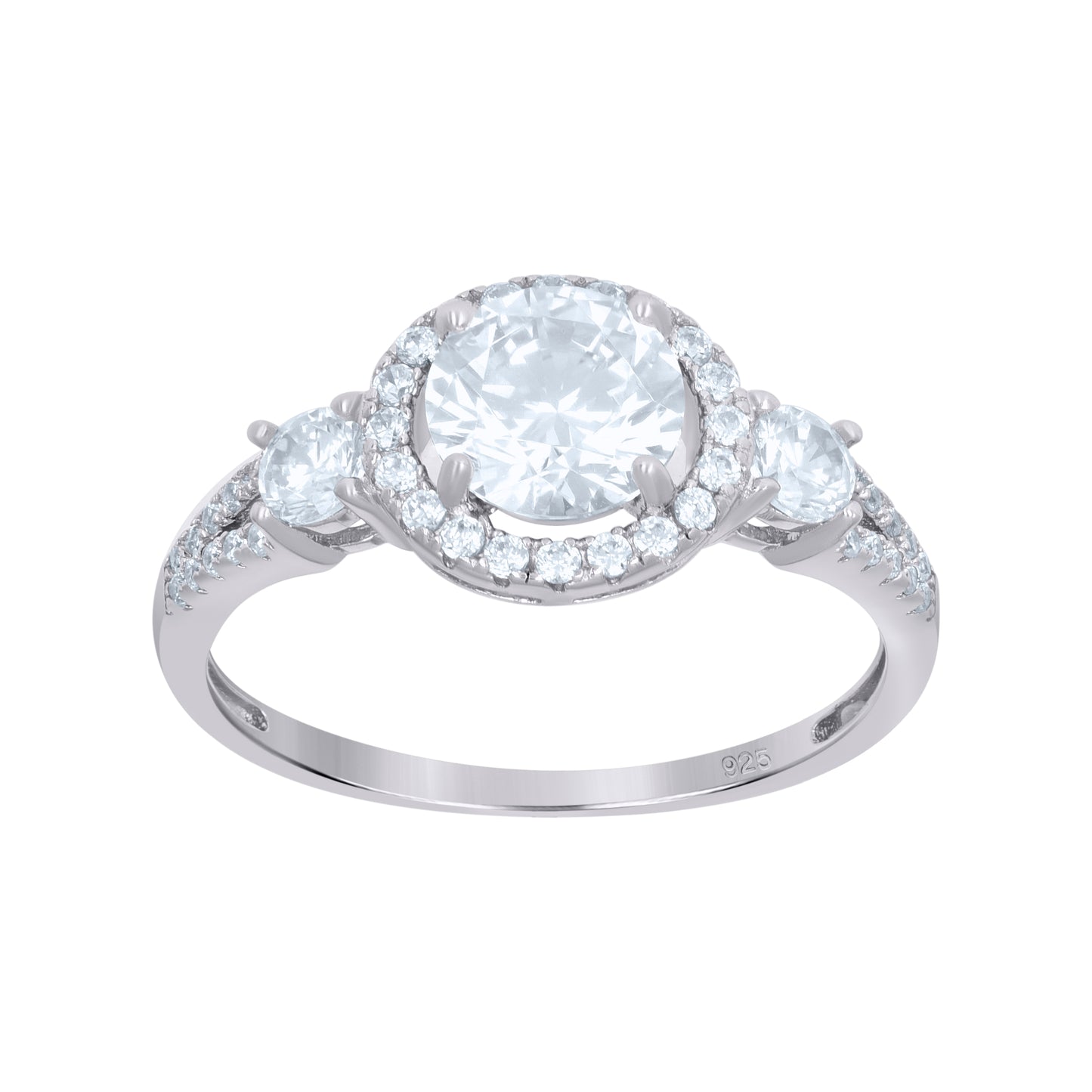 Sterling Silver Women's Cubic-Zirconia Fashion Bridal Anniversary Wedding Engagement Band Ring