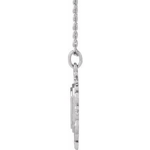 Sterling Silver 21.62 X 13.51 Mm 16-18 In Polished Engravable Scroll Necklace
