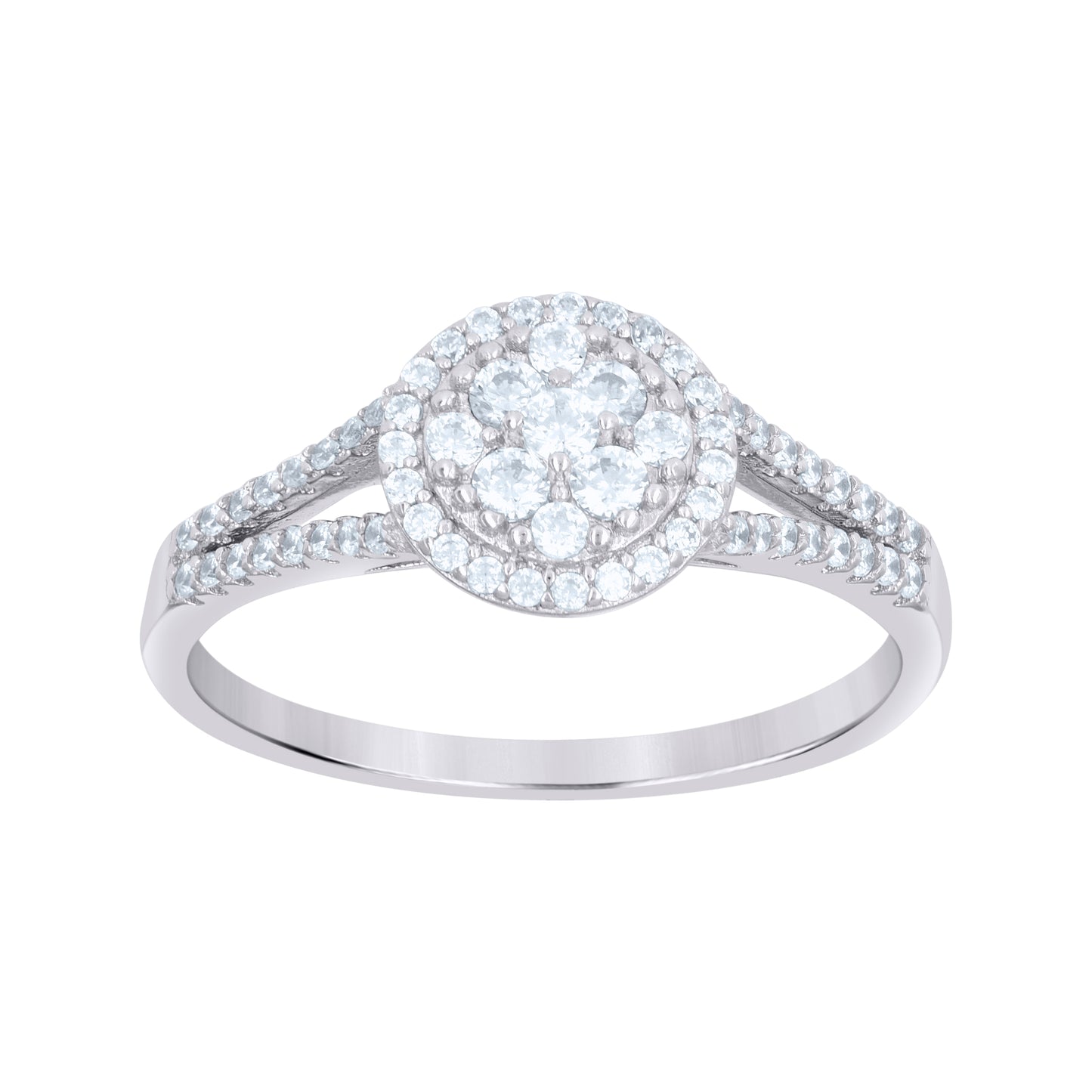 Sterling Silver Women's Cubic-Zirconia Fashion Bridal Anniversary Wedding Engagement Band Ring