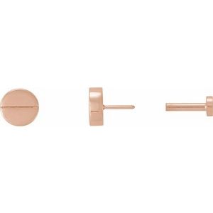 14K Rose Gold 4.9 Mm Pair Press Fit Back Included 4 Mm Polished Geometric Earrings With Press Fit Closure