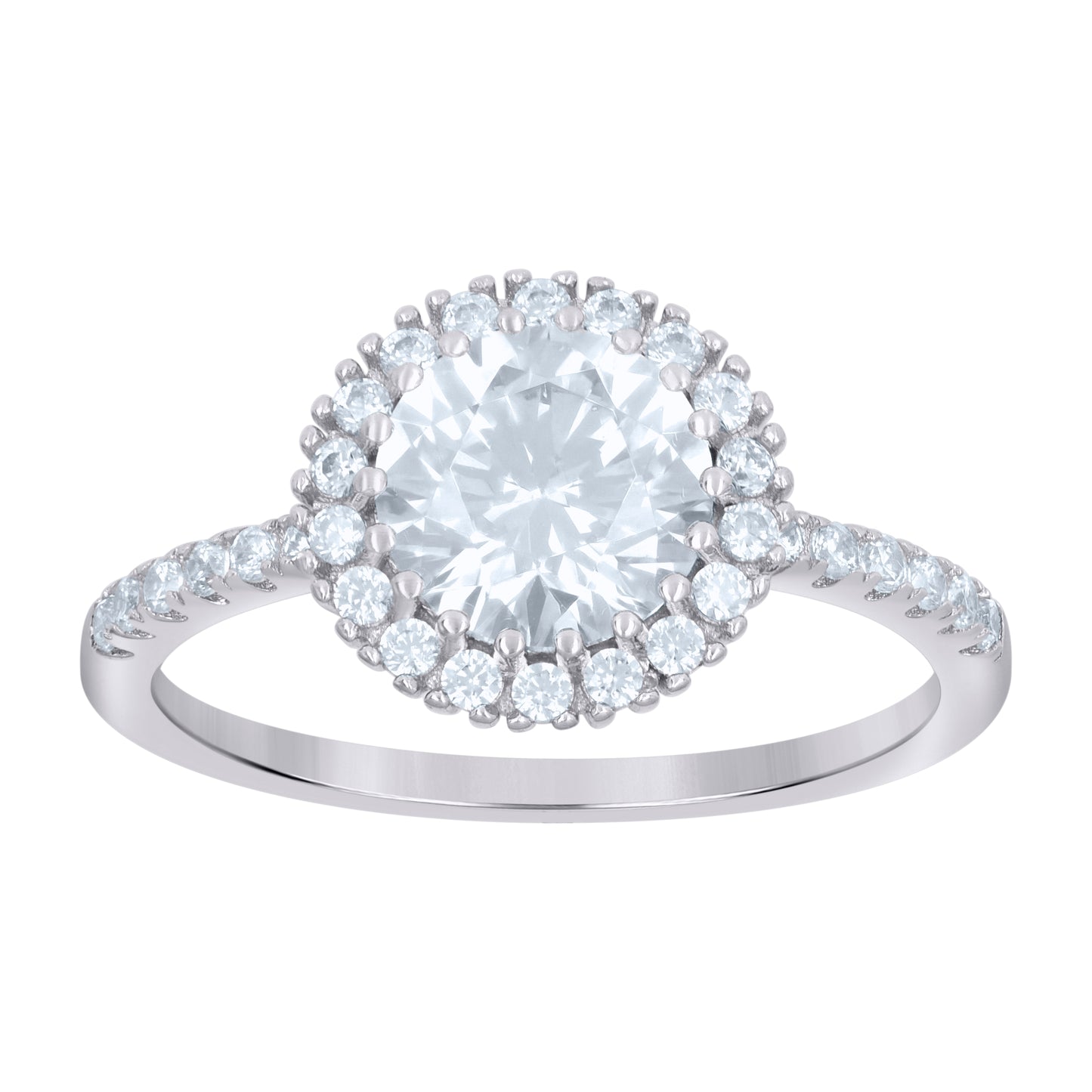 Sterling Silver Women's Cubic-Zirconia Fashion Bridal Anniversary Wedding Engagement Band Ring