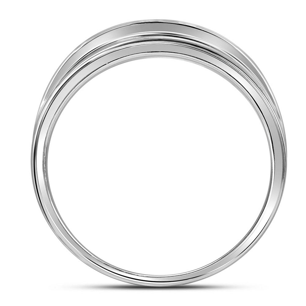 10K White Gold Mens Round Diamond Wedding Channel-Set Band Ring 3/4 Cttw, Mens Size: 7-13