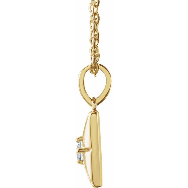 14K Yellow Gold Round 2Mm I1, G-H 16-18 In Polished .03 Ct Natural Diamond Necklace