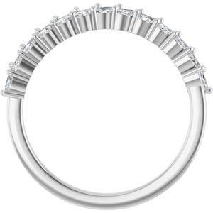 14K White Gold Natural Diamond Marquise 3 X 1.5 Mm Polished 3/8 Ctw Natural Diamond Anniversary Band Size 7