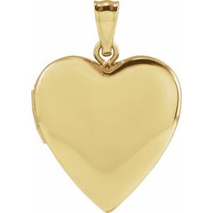 14K Yellow Gold 28 X 20 Mm Polished Heart Locket