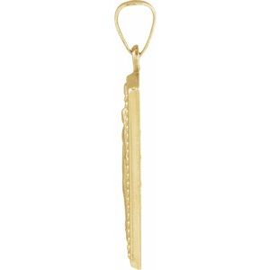 14K Yellow Gold 25.3 X 13.3 Mm Polished Miraculous Medal Pendant