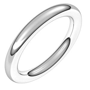 10K White Or Rose Gold 3 Mm Full Round Comfort-Fit Band