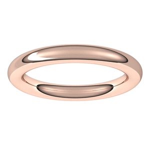 18K Yellow Or White Or Rose Gold Comfort-Fit Full Round Band
