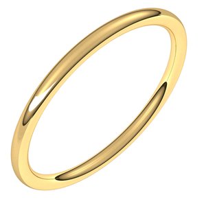 18K Yellow Or White Or Rose Gold Comfort-Fit Full Round Band