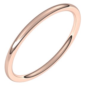 18K Yellow Or White Or Rose Gold Comfort-Fit Full Round Band