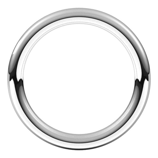 14K Yellow Or White Or Rose Gold Or Sterling Silver Standard Weight Full Round Comfort-Fit Band