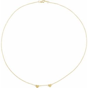 14K Yellow Gold 2 Disc 5.67 X 5.12 Mm 16 In Polished Engravable Heart Disc Family Necklace