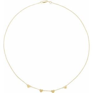 14K Yellow Gold 4 Disc 5.67 X 5.12 Mm 16 In Polished Engravable Heart Disc Family Necklace