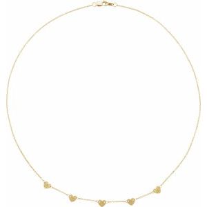 14K Yellow Gold 5 Disc 5.67 X 5.12 Mm 16 In Polished Engravable Heart Disc Family Necklace