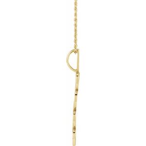 14K Yellow Gold 16-18 In Polished Vertical Necklace