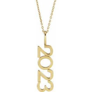 14K Yellow Gold 16-18 In Polished Vertical Necklace