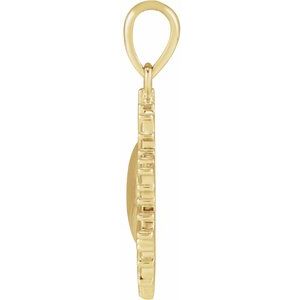14K Yellow Gold 23.33 X 15.54 Mm Polished Sun Pendant