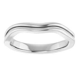 14K White Gold Polished Freeform Ring Size 7