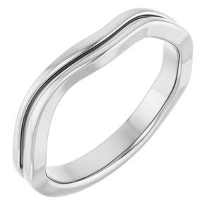 14K White Gold Polished Freeform Ring Size 7