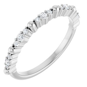 14K White Gold Natural Diamond Round Natural Diamond Polished 1/6 Ctw Natural Diamond Anniversary Band Size 7
