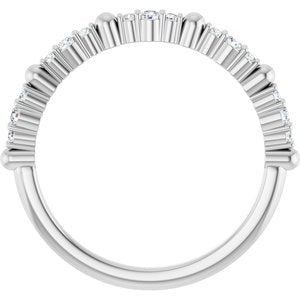 14K White Gold Natural Diamond Round Natural Diamond Polished 1/6 Ctw Natural Diamond Anniversary Band Size 7