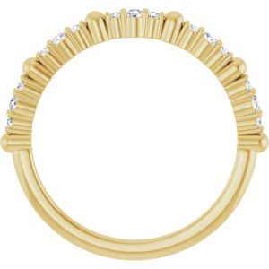 14K Yellow Gold Natural Diamond Round Natural Diamond Polished 1/6 Ctw Natural Diamond Anniversary Band Size 7