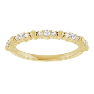 14K Yellow Gold Natural Diamond Round Natural Diamond Polished 1/6 Ctw Natural Diamond Anniversary Band Size 7